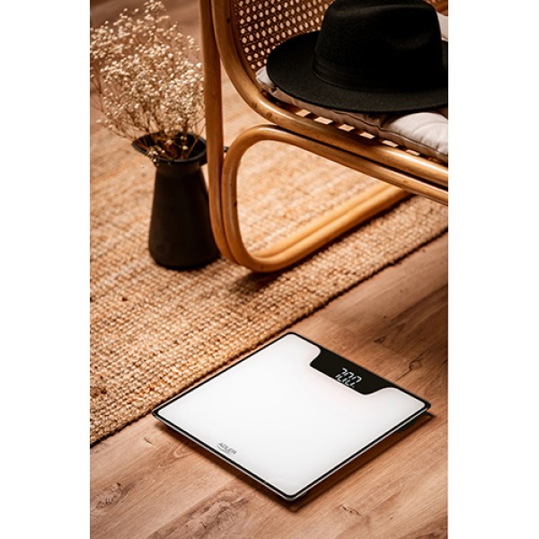 ADLER BATHROOM SCALE WITH LED DISPLAY WHITE