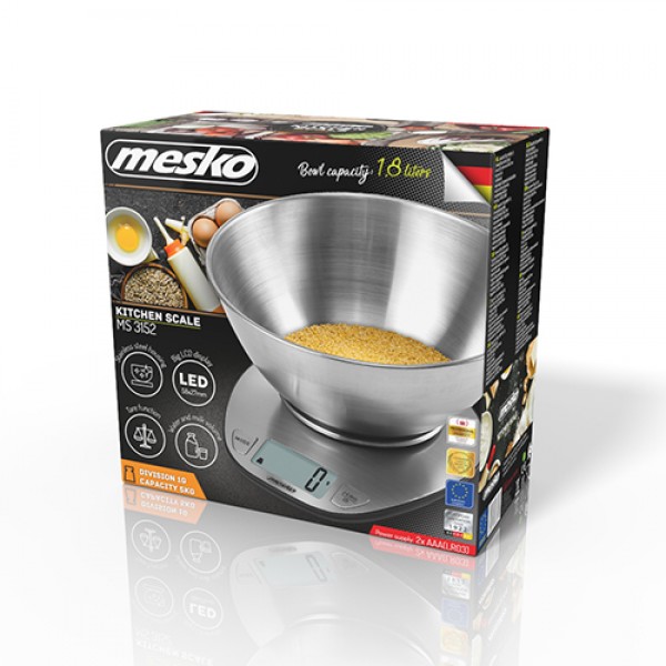 MESKO KITCHEN SCALE WITH A BOWL 1,8L