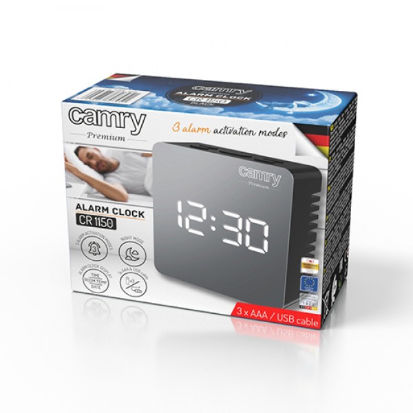 CAMRY LED ALARM CLOCK BLACK