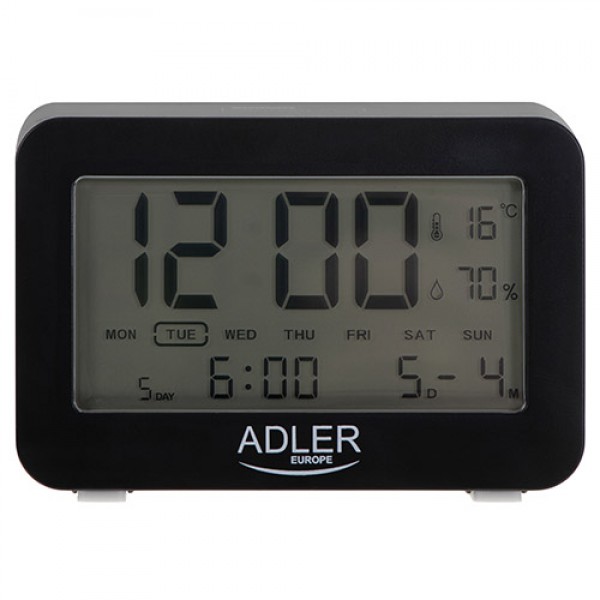 ADLER ALARM CLOCK BLACK