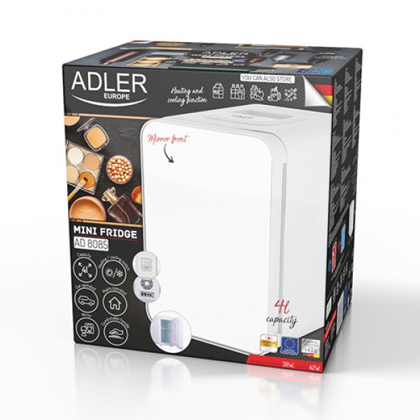 ADLER MINI FRIDGE 4L WITH MIRROR WHITE