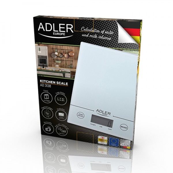 ADLER KITCHEN SCALE WHITE