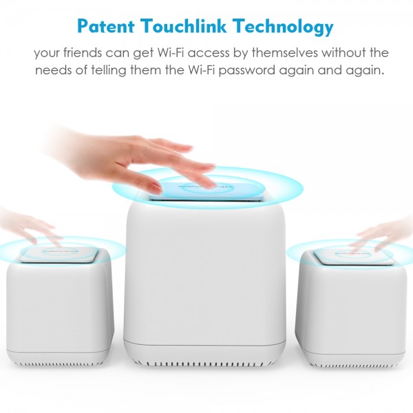 WAVLINK HALO BASE PRO AC1200 DUAL-BAND WHOLE HOME MESH WIFI SYSTEM WITH TOUCHLINK 3 PACK