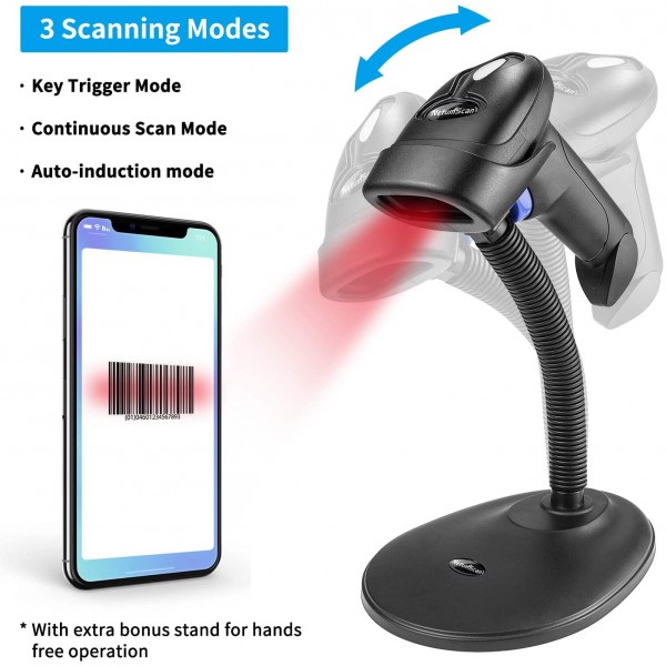 NETUM 2,4G WIRELESS QR BARCODE 2D SCANNER WITH STAND