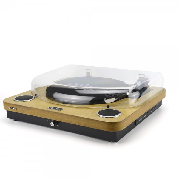 AIWA ALL IN ONE STEREO TURNTABLE WOOD