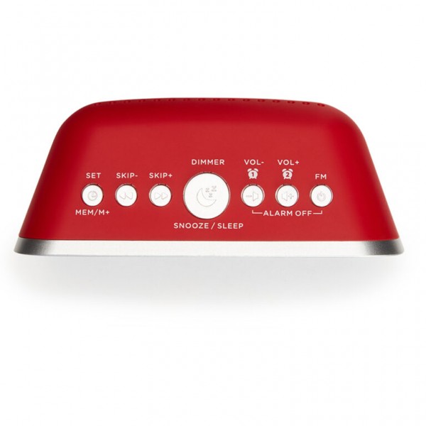 AIWA DUAL ALARM CLOCK RADIO WITH 2 CHARGING USB PORTS RED