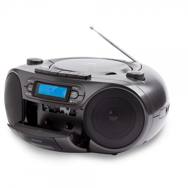 AIWA PORTABLE CD/MP3/USB/TAPE/BT WITH FM PLL RADIO BLACK