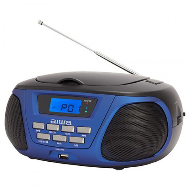 AIWA BLUETOOTH BOOMBOX CD/MP3 BLUE