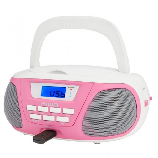 AIWA BLUETOOTH BOOMBOX CD/MP3 PINK