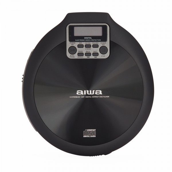 AIWA PORTABLE CD PLAYER WITH EARPHONES BLACK