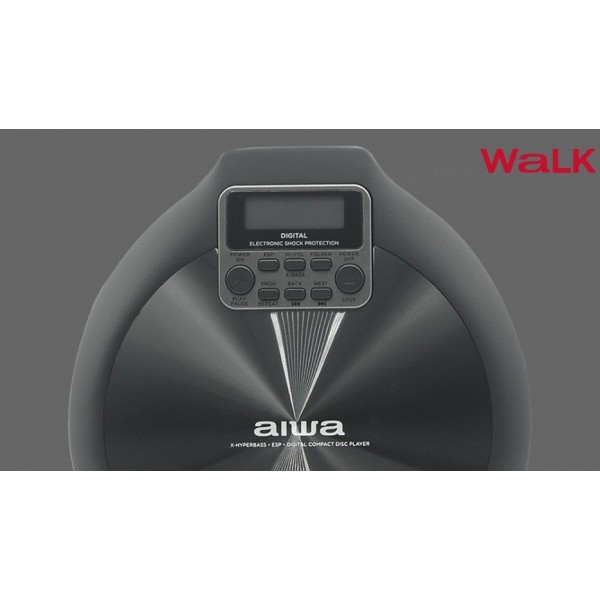 AIWA PORTABLE CD PLAYER WITH EARPHONES BLACK