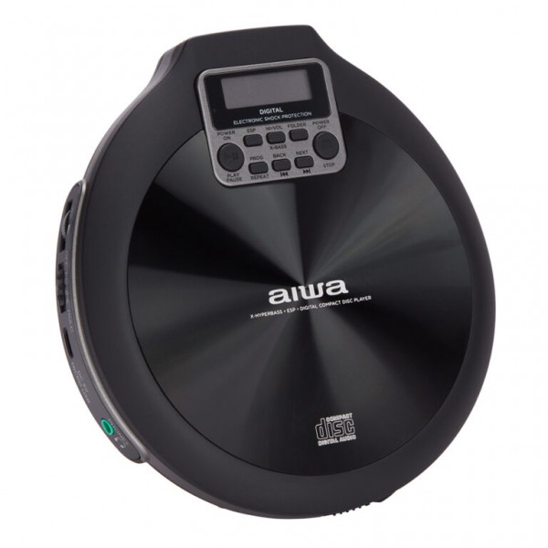 AIWA PORTABLE CD PLAYER WITH EARPHONES BLACK