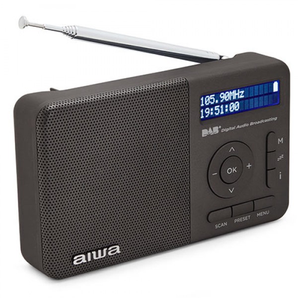 AIWA RADIO DAB+ FM-RDS WITH SPEAKER AND EARPHONES BLACK