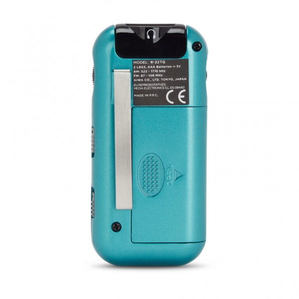 AIWA MINI POCKET RADIO WITH EARPHONES TURQUOISE