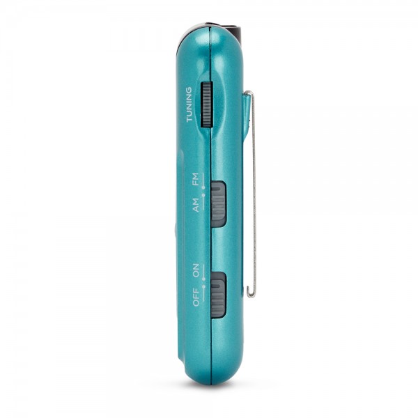 AIWA MINI POCKET RADIO WITH EARPHONES TURQUOISE