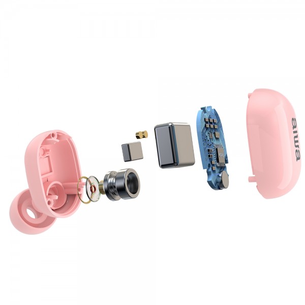 AIWA TWS IN-EARPHONES WITH MEMORY FOAM PINK