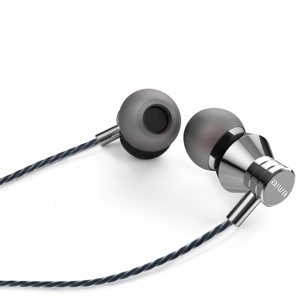 AIWA STEREO 3,5MM IN-EAR WITH REMOTE AND MIC SILVER