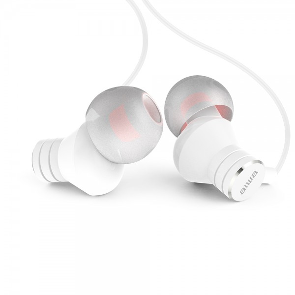 AIWA STEREO 3,5MM IN-EAR WITH REMOTE AND MIC WHITE