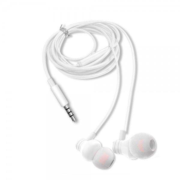 AIWA STEREO 3,5MM IN-EAR WITH REMOTE AND MIC WHITE