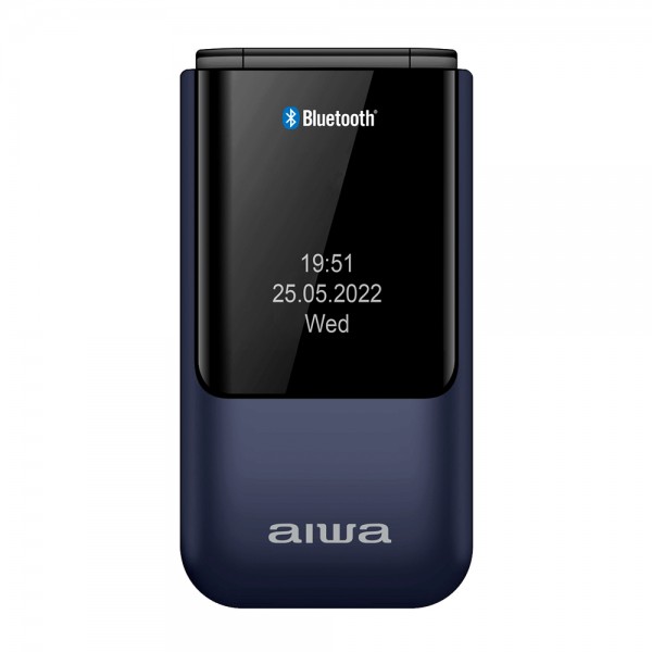 AIWA SLIM BT CLAMSHELL FLIP-STYLE DUAL SIM PHONE BLUE