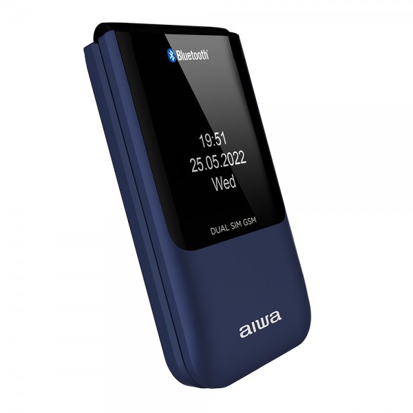 AIWA SLIM BT CLAMSHELL FLIP-STYLE DUAL SIM PHONE BLUE