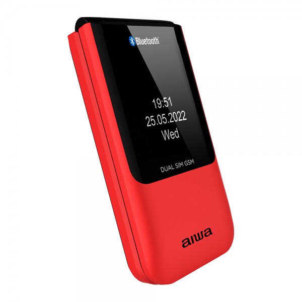 AIWA SLIM BT CLAMSHELL FLIP-STYLE DUAL SIM PHONE RED