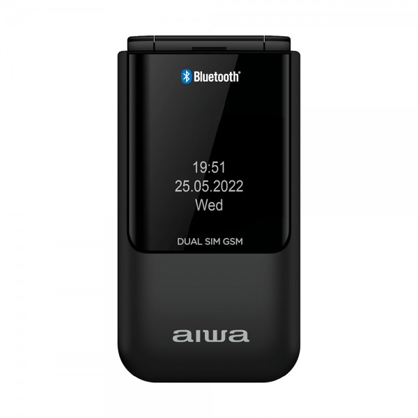 AIWA SLIM BT CLAMSHELL FLIP-STYLE DUAL SIM PHONE BLACK