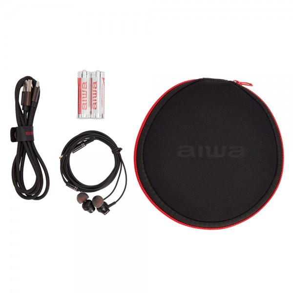 AIWA PORTABLE CD PLAYER WITH EARPHONES RED