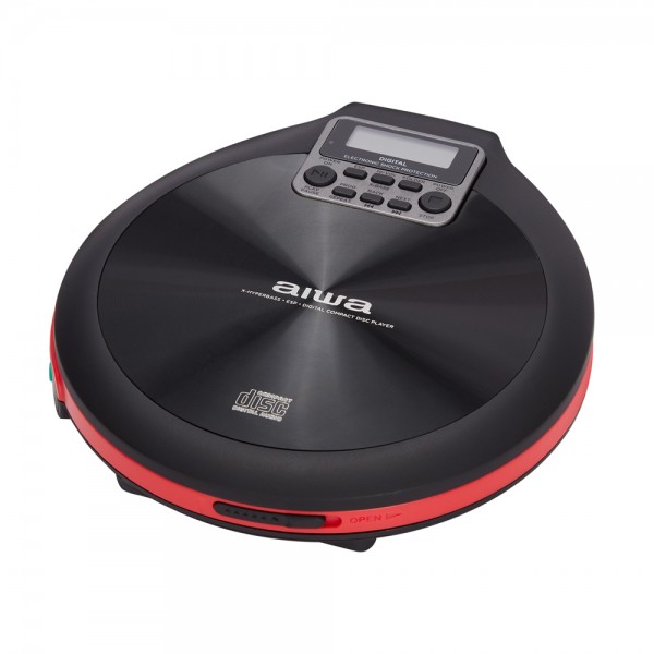 AIWA PORTABLE CD PLAYER WITH EARPHONES RED