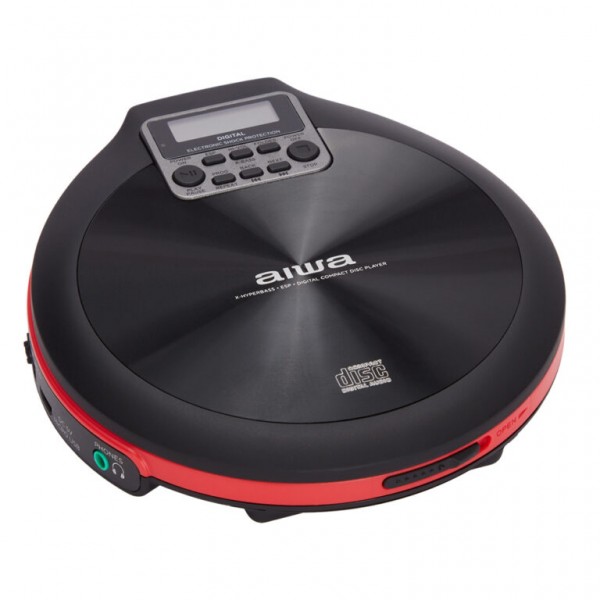 AIWA PORTABLE CD PLAYER WITH EARPHONES RED