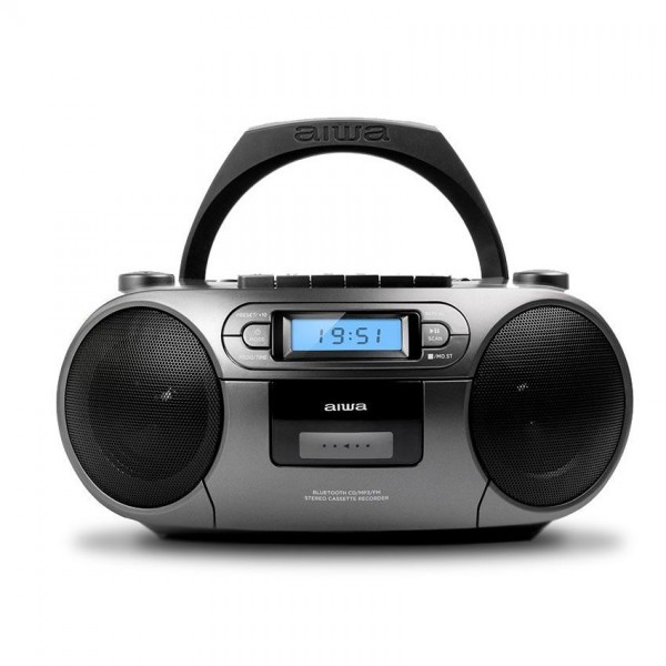 AIWA PORTABLE CD/MP3/USB/TAPE/BT WITH FM PLL RADIO GREY