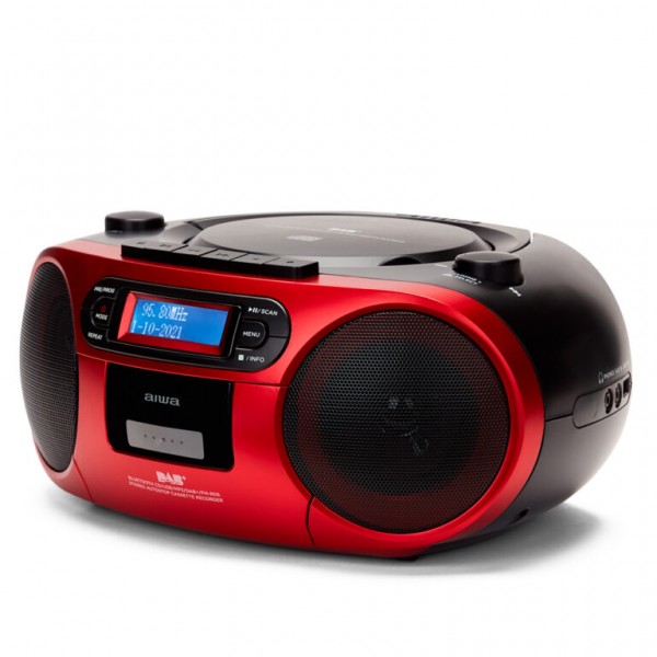 AIWA PORTABLE CD/MP3 PLAYER WITH DAB+ RED