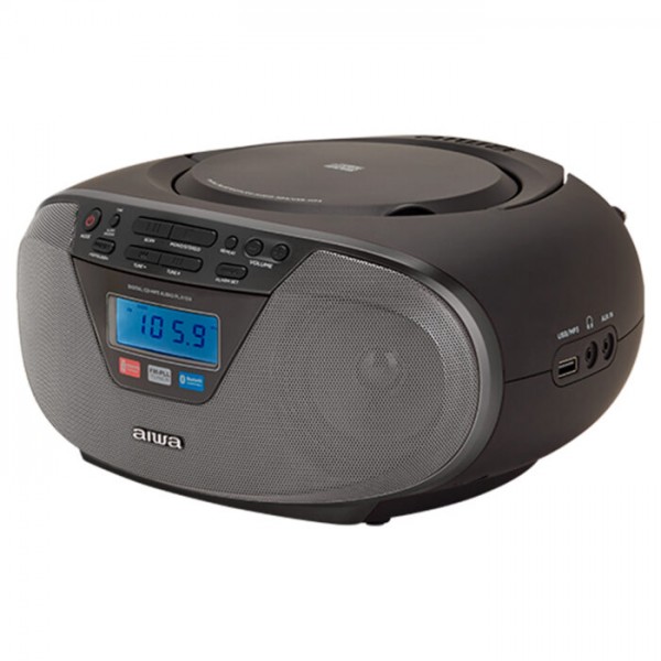 AIWA PORTABLE AC/DC STEREO CD/MP3/FM-PLL/BT PLAYER BLACK