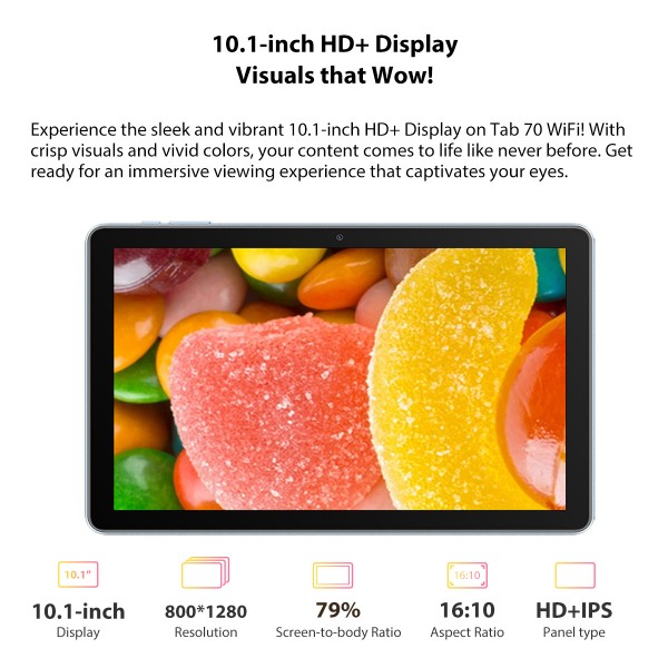 BLACKVIEW QUAD-CORE TABLET 10.1' (4GB+64GB) TAB70 WIFI ANDROID 13 GREY