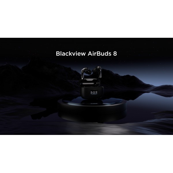 BLACKVIEW BT5.3 ANC+4MIC AIRBUDS 8 WITH CHARGING DOCK BLACK