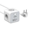 TESSAN 6 IN 1 POWERCUBE STRIP 3xSCHUKO, 2xUSB, 1xTYPE-C, 2M CABLE