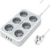 TESSAN 9 IN 1 POWER STRIP 6xSCHUKO, 3xUSB, 2M CABLE