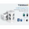 TESSAN 11 IN 1 TOWER SURGE PROTECTOR 8xSCHUKO, 2xUSB, 1xTYPE-C, 2M CABLE