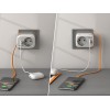 TESSAN 3 IN 1 WALL SOCKET 1xSCHUKO, 1xUSB, 1xTYPE-C CABLE 15CM