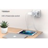 TESSAN 6 IN 1 POWERCUBE SOCKET 3xSCHUKO, 2xUSB, 1xTYPE-C