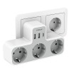 TESSAN 6 IN 1 WALL SOCKET 3xSCHUKO, 2xUSB, 1xTYPE-C