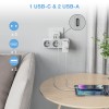 TESSAN 6 IN 1 WALL SOCKET 3xSCHUKO, 2xUSB, 1xTYPE-C