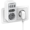 TESSAN 6 IN 1 WALL SOCKET 1xSCHUKO, 1xEU SOCKET ,3xUSB, 1xTYPE-C