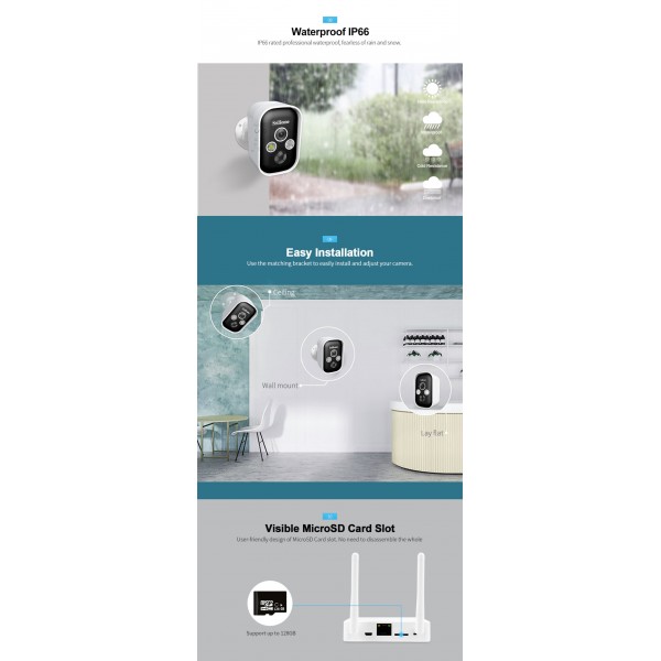 SRIHOME LOW POWER BATTERY SECURITY CAMERA SYSTEM 3MP