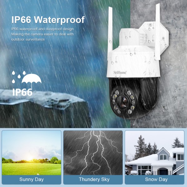 SRIHOME 20x ZOOM 5MP ULTRA-CLEAR OUTDOOR WATERPROOF IP CAMERA