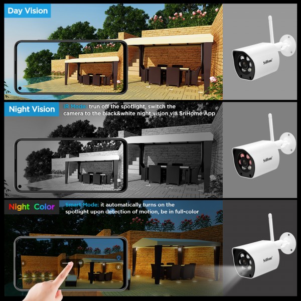 SRIHOME POE OUTDOOR IP CAMERA 5MP