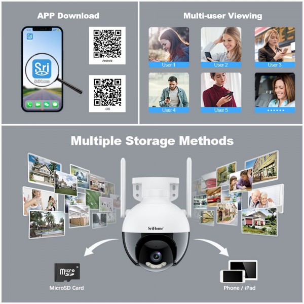 SRIHOME PZT WIFI CAMERA 2MP