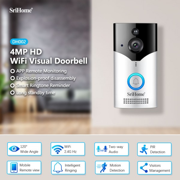 SRIHOME WIFI VISUAL DOORBELL4MP HD