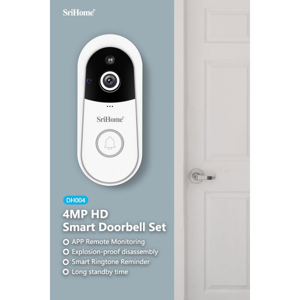 SRIHOME WIFI SMART DOORBELL SET 4MP