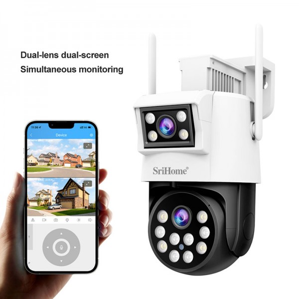 SRIHOME DUAL LENS PANORAMIC MONITORING IP CAMERA 2MP+2MP HD